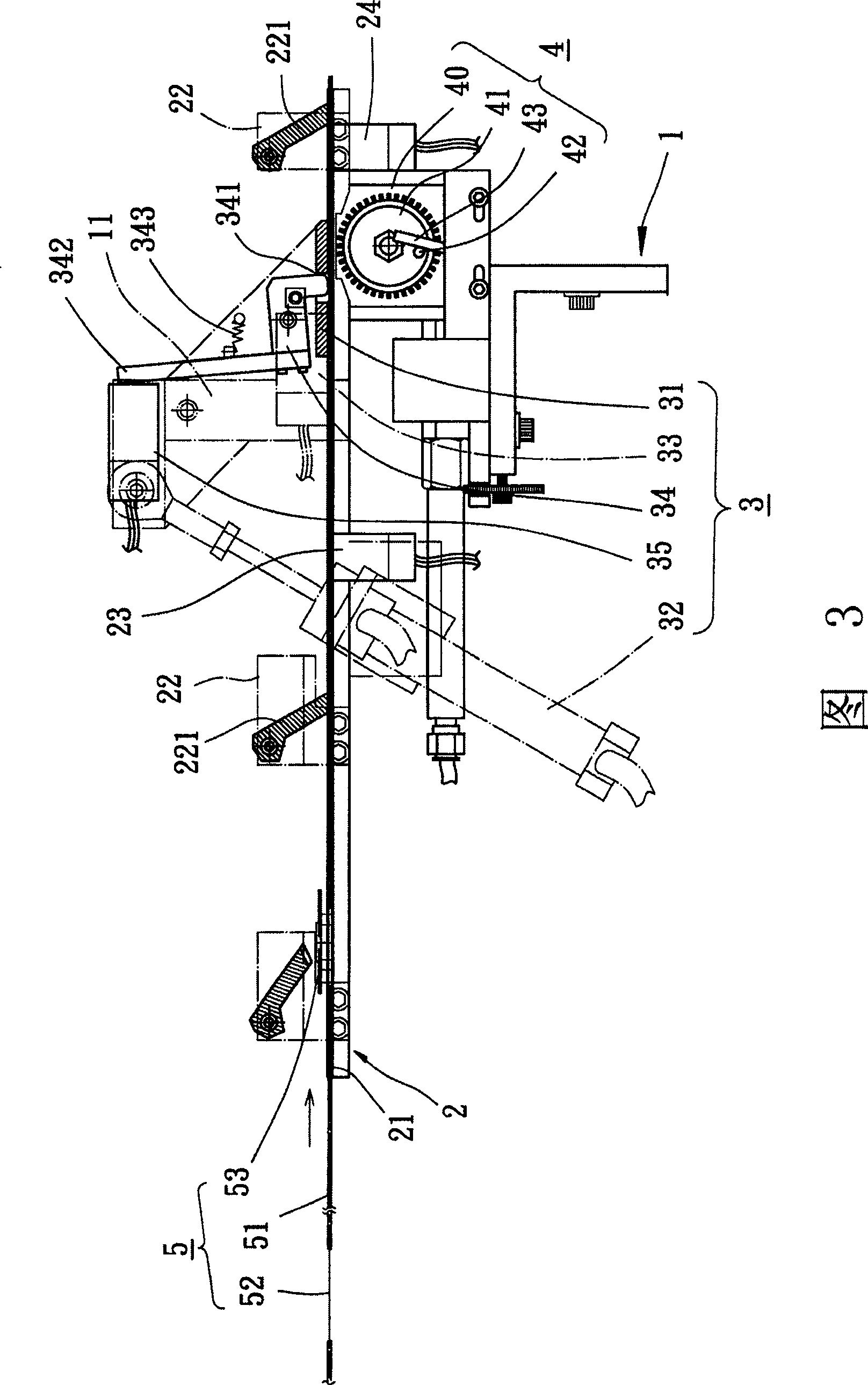 Production positioning structure of zipper attached with drawing head