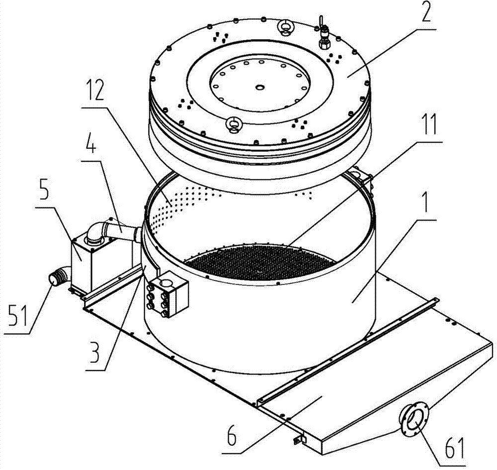 Squeezing device in cloth grass squeezing machine