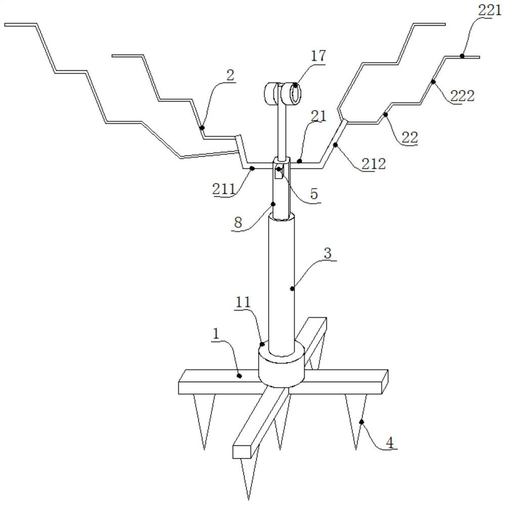 A bird pile adapted to changes in water level