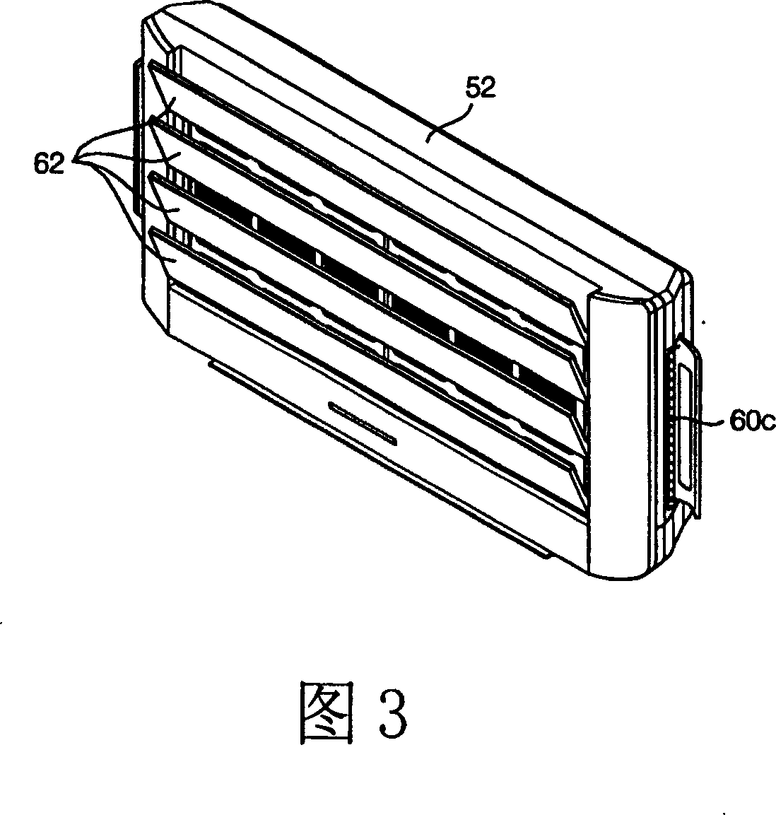 Front face grille mounting arrangement for frame type air conditioner