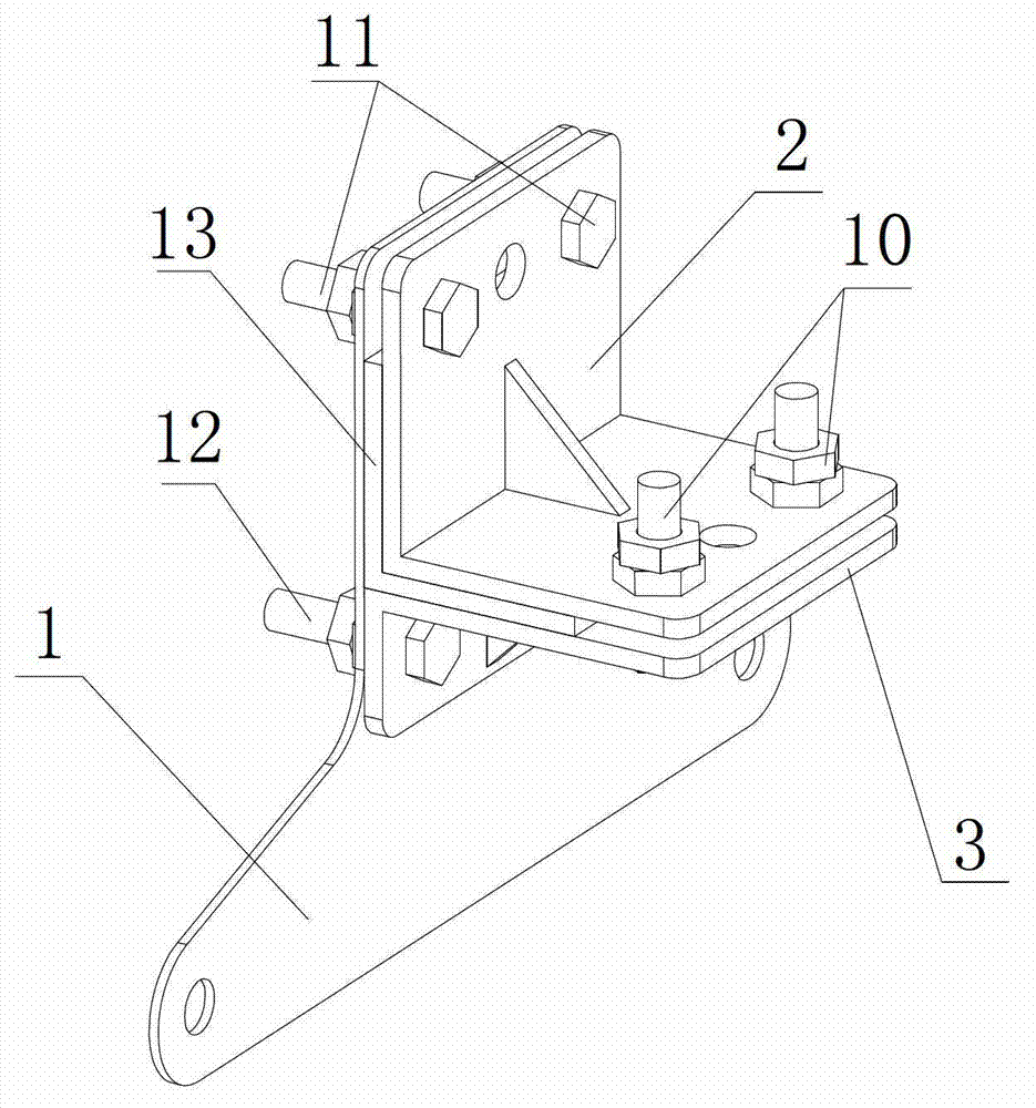 Installation metal tool and using method of tangent suspension tower changing single hanging point to double hanging points