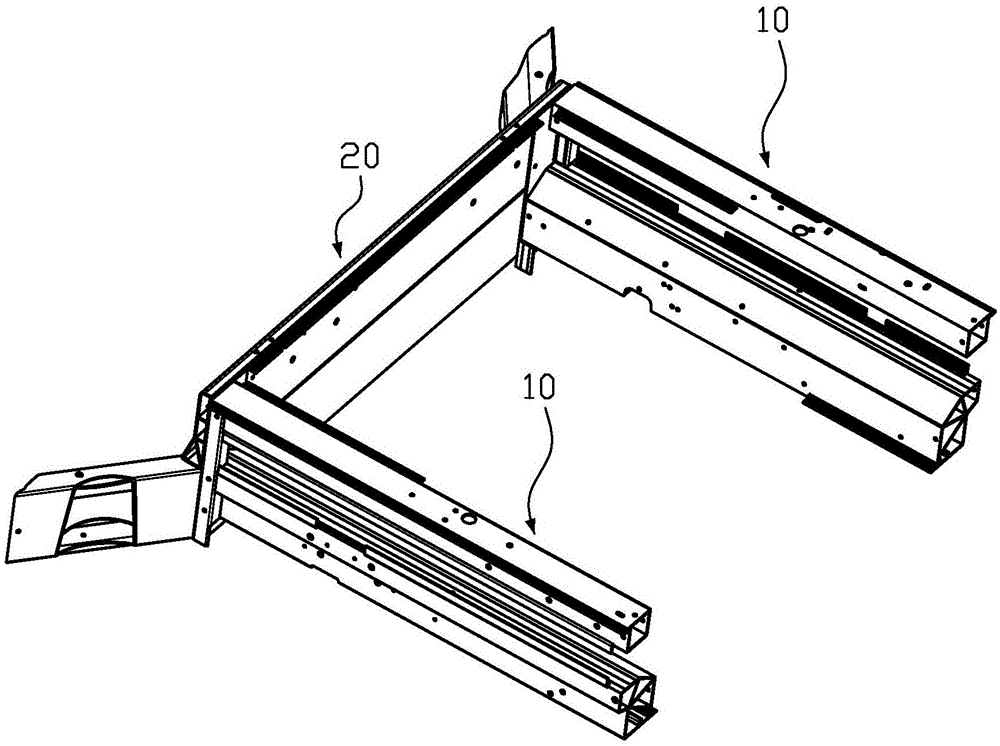 Connecting structure of vehicle back floor cross beam and longitudinal beams