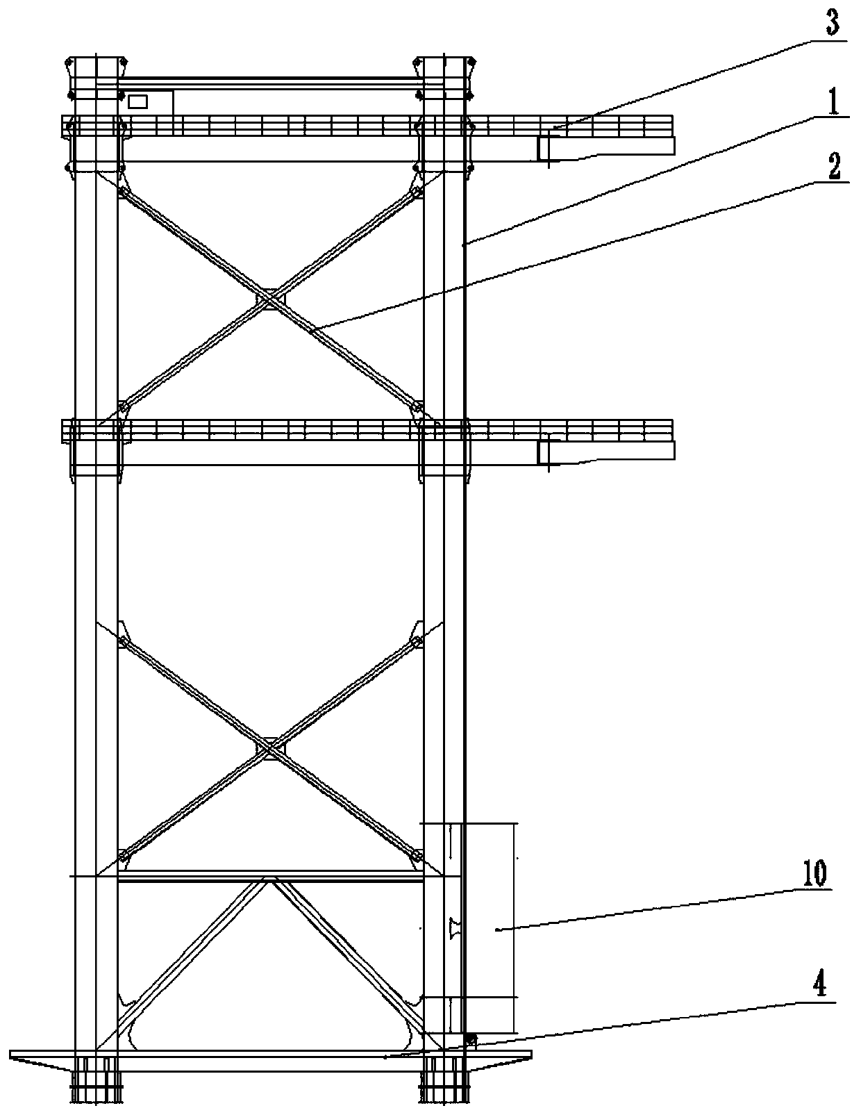 Base pile pitching type single-pile pile stabilizing frame and pile sinking method