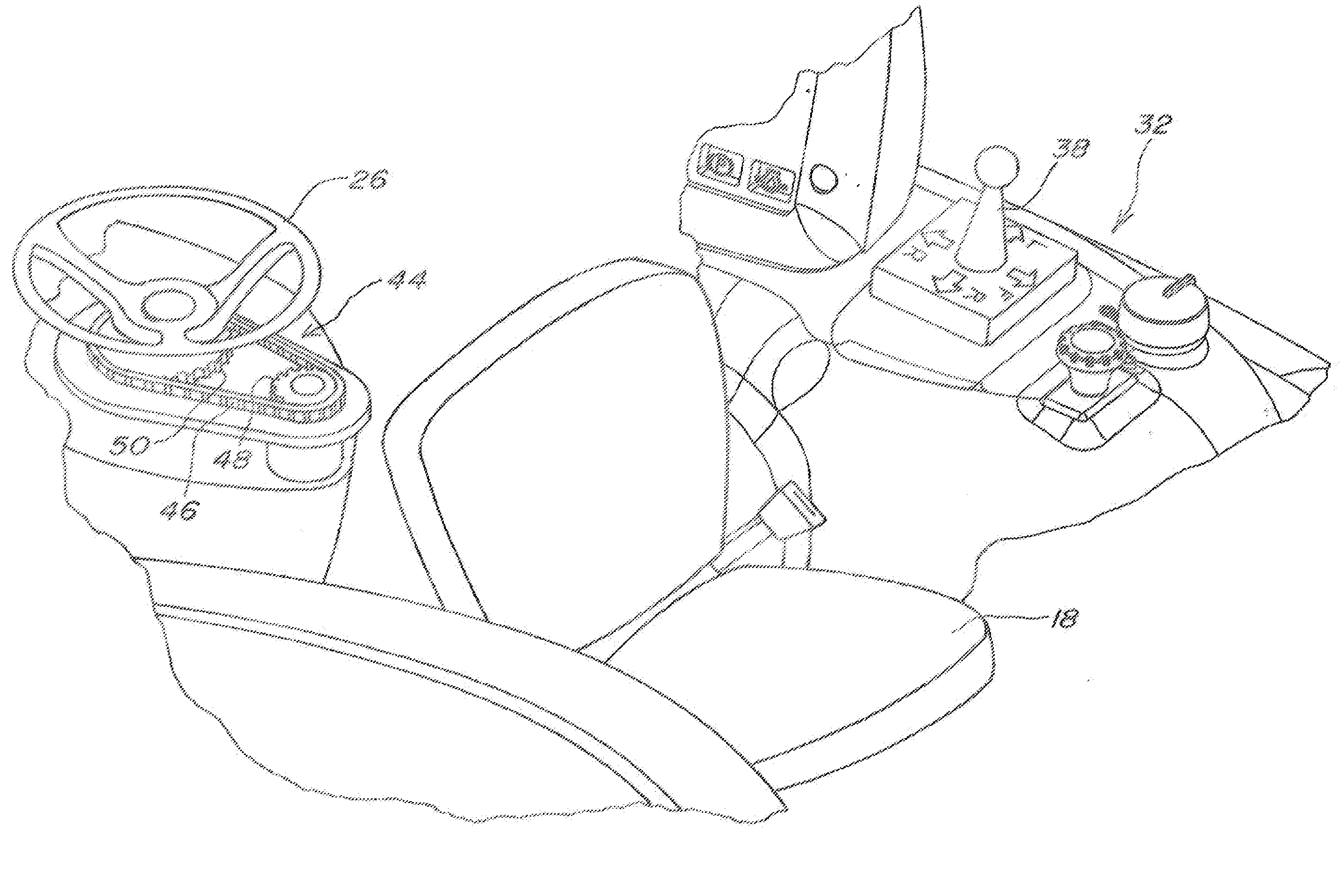 Creep Steering Control System Operable From Rearward-Facing Position