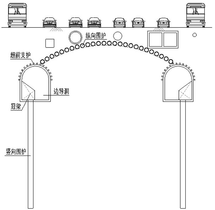 Underground excavation construction method for large-span column-free underground station