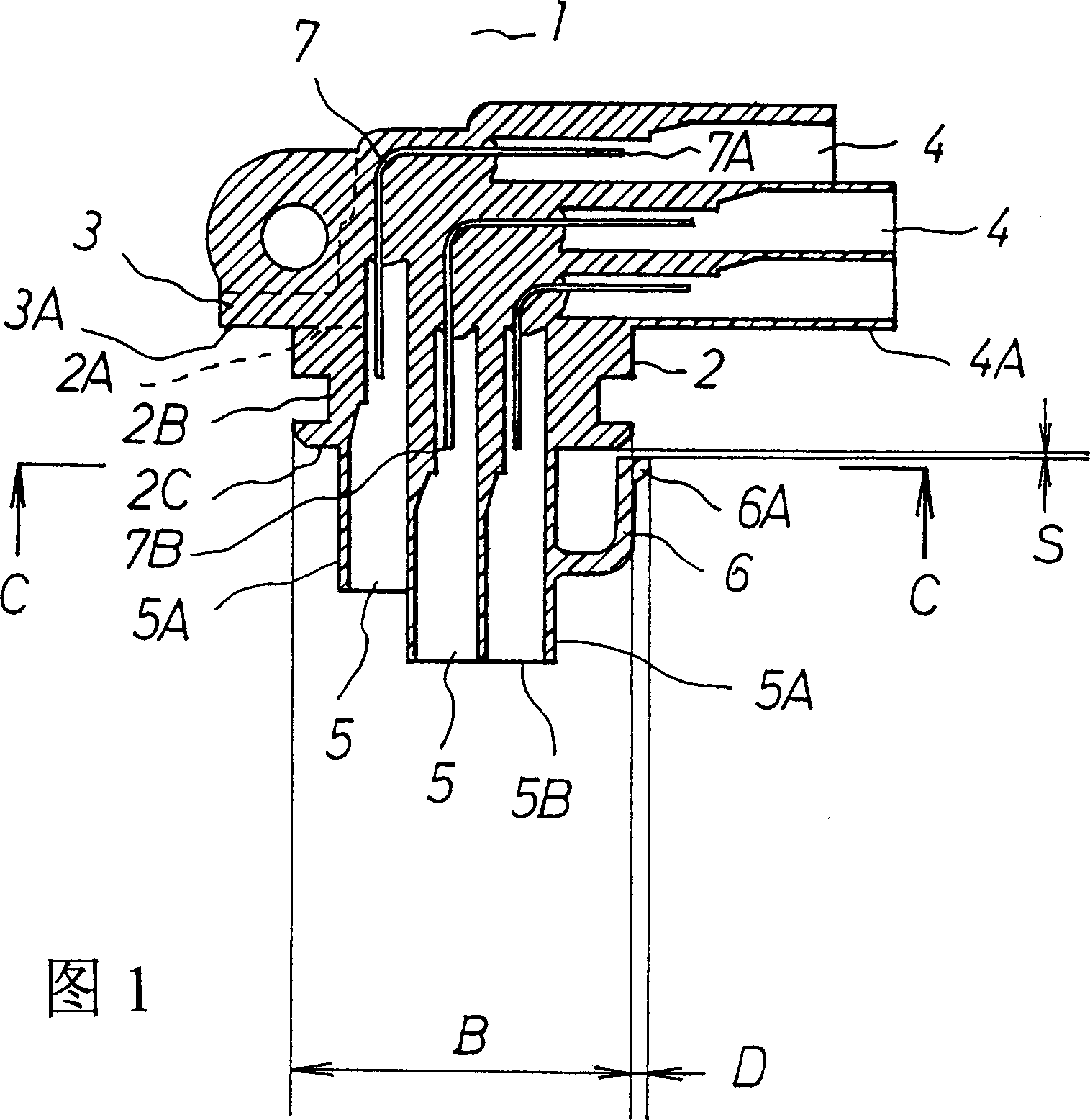 Fuel box connector mounting structure