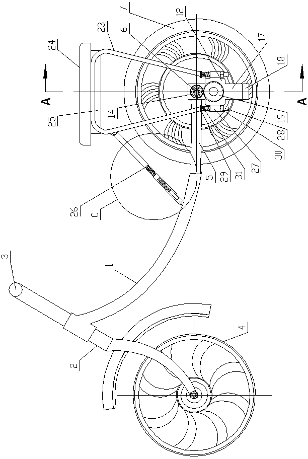 An electric bicycle whose speed is controlled by the position of the center of gravity