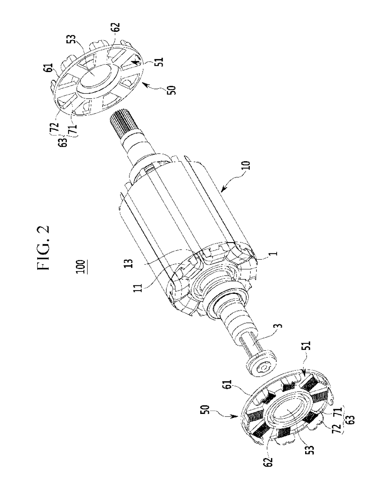 Rotor structure of wound rotor driving motor