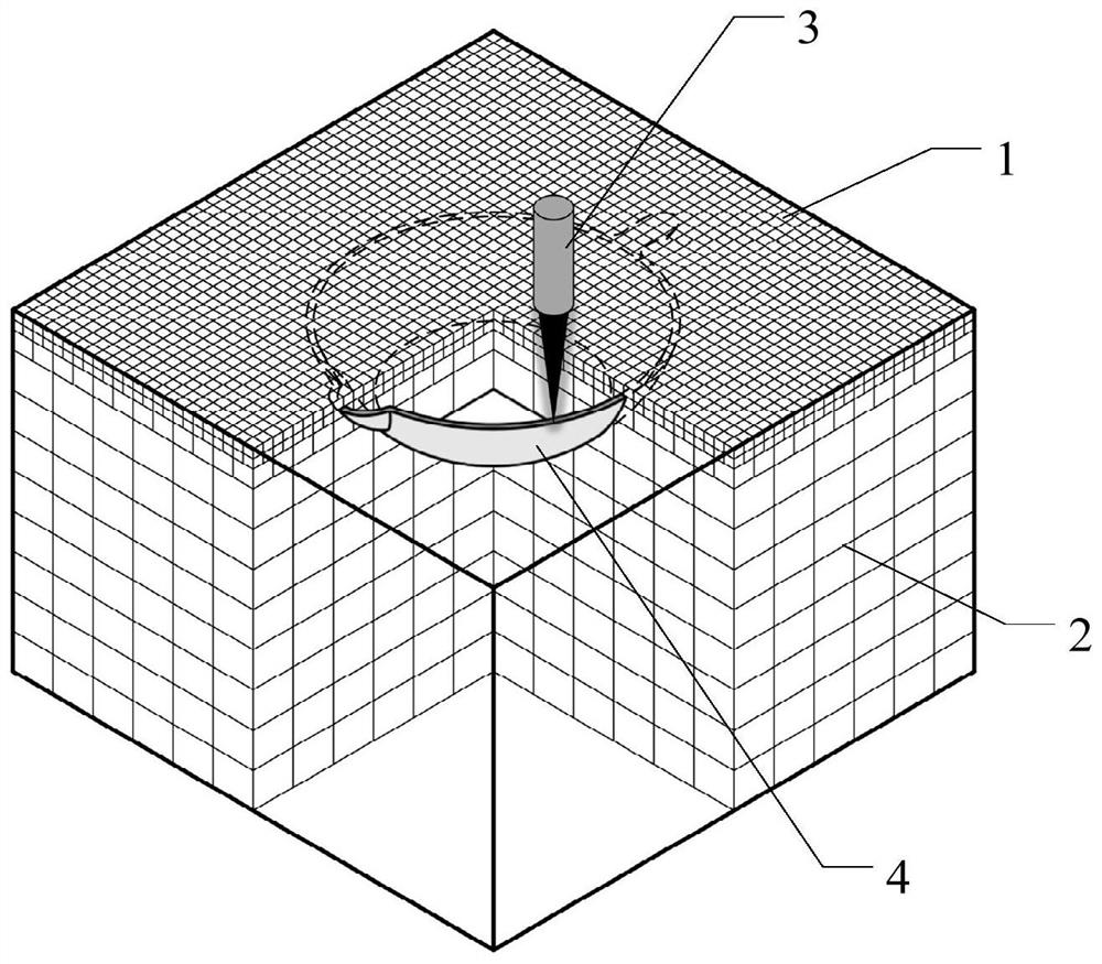 Simulation processing method of component scale in additive manufacturing process based on Euler grid