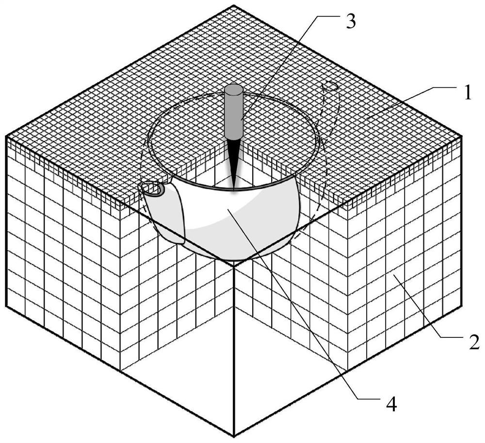 Simulation processing method of component scale in additive manufacturing process based on Euler grid