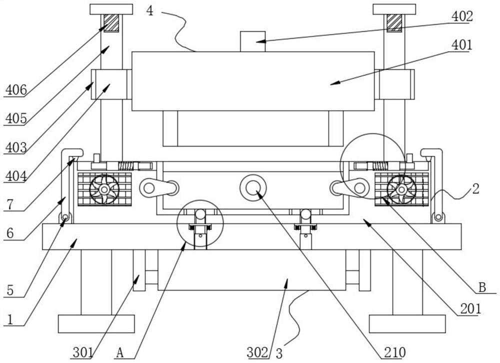 Hardware part machining die with discharging mechanism