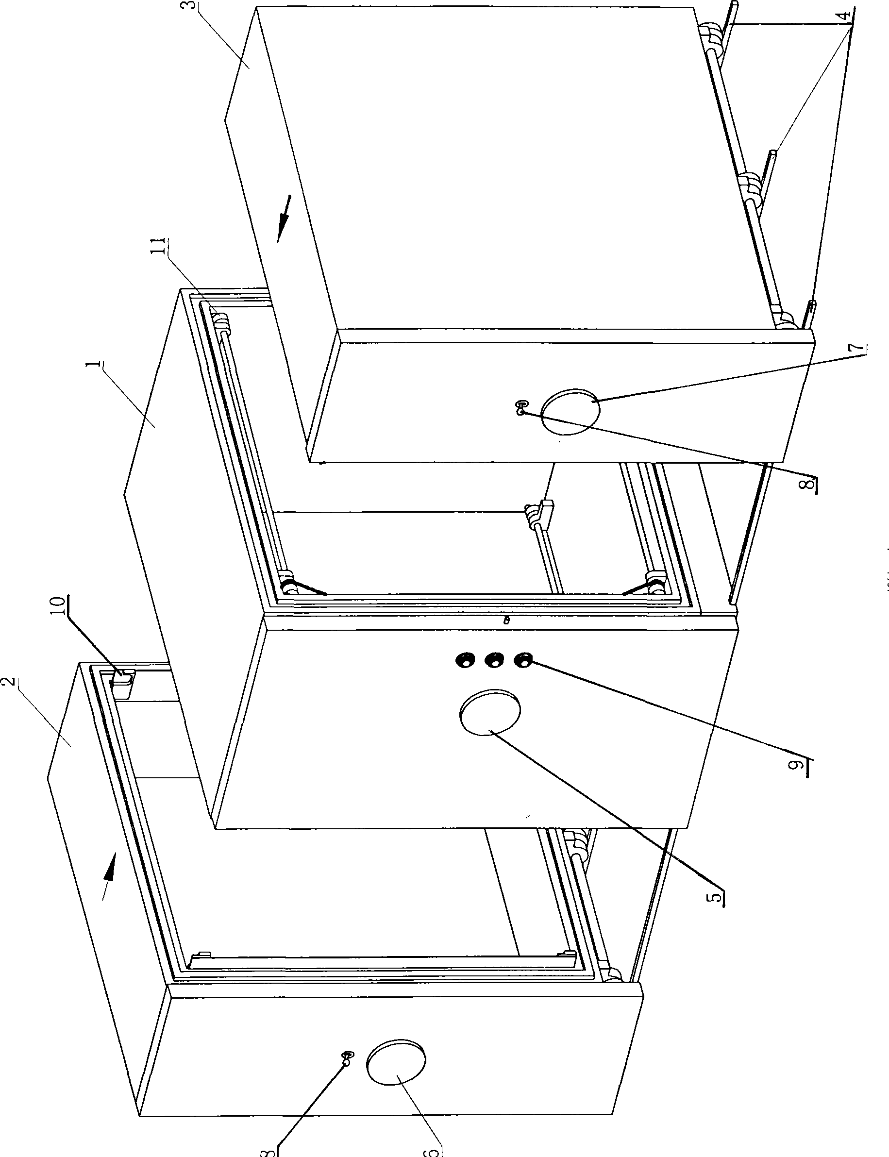 Moving assembly type combined cashbox