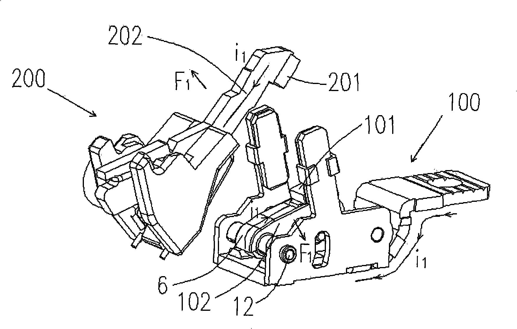 Contact system of plastic case breaker