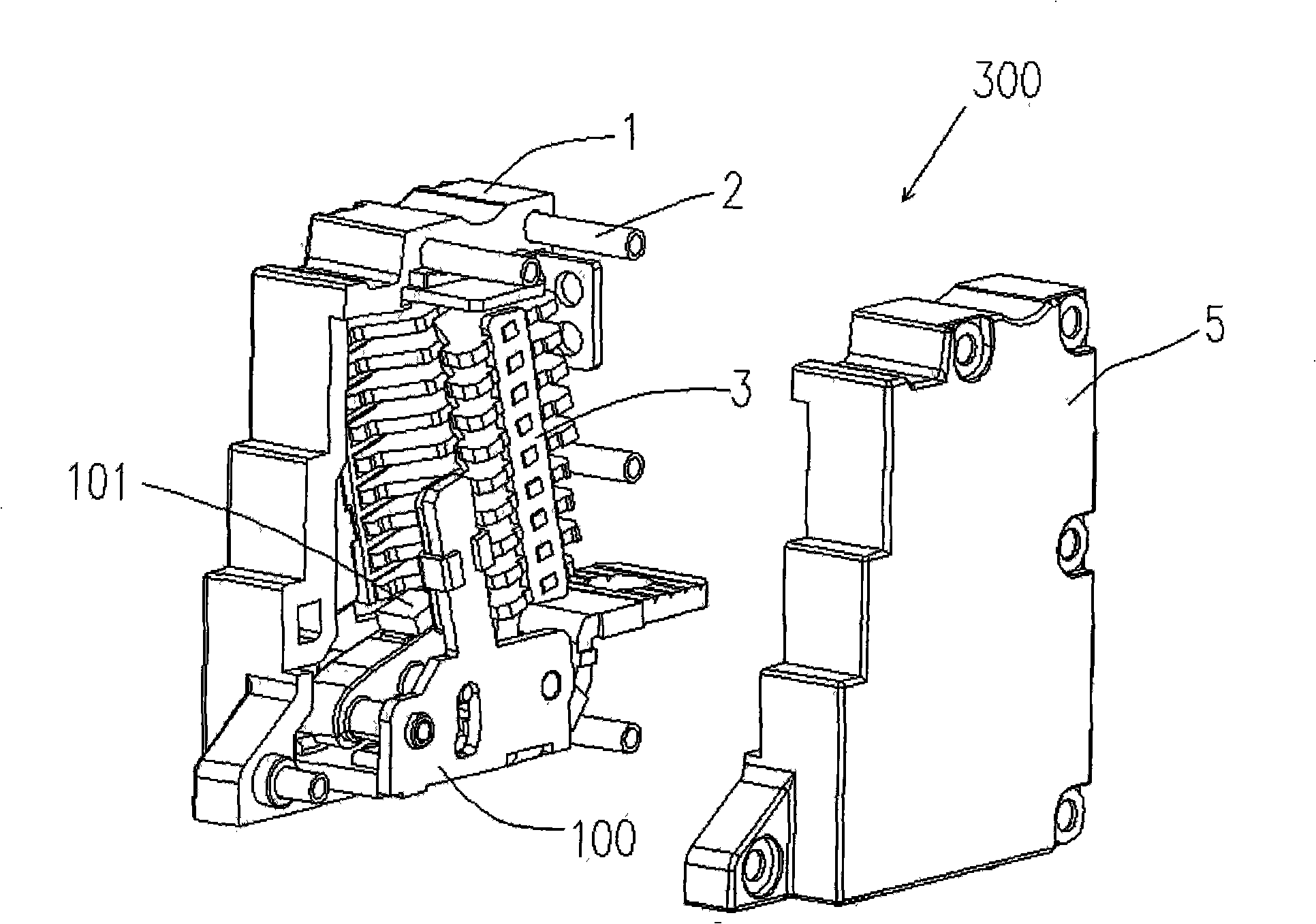 Contact system of plastic case breaker