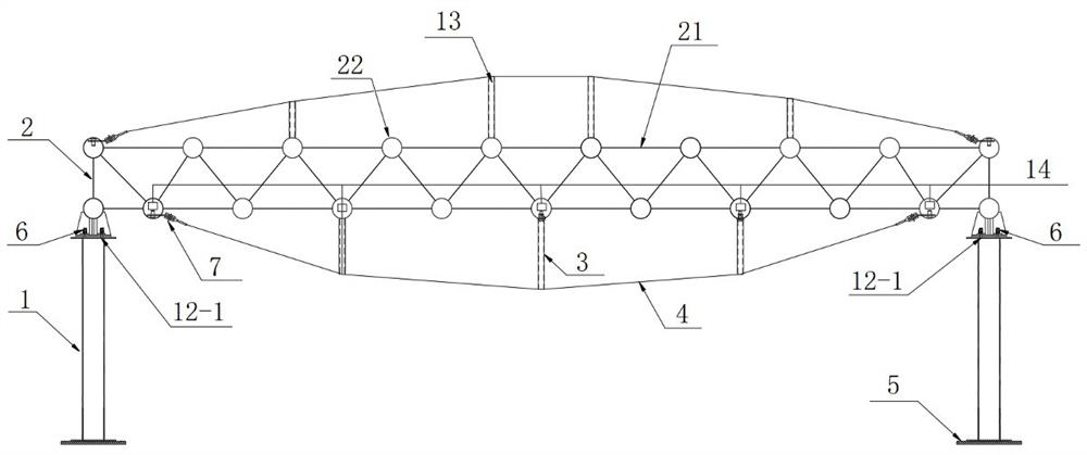 A cable force test device for a space cable structure