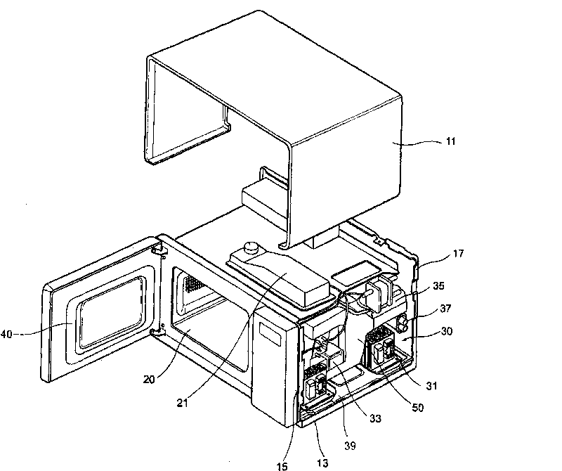 Temperature sensor structure of microwave oven