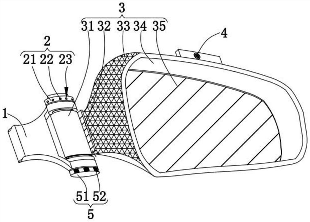 A car rearview mirror with adjustable angle