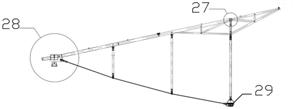 An integrated construction method and equipment for a cable-supported grid structure cable system traction and tension