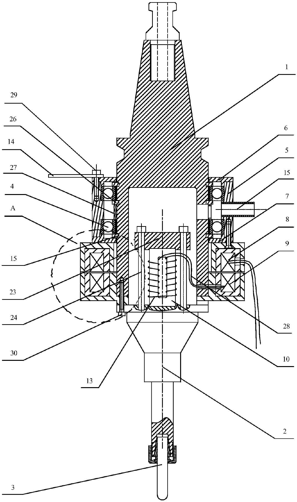 Double-rod type giant magnetostriction ultrasonic vibration device