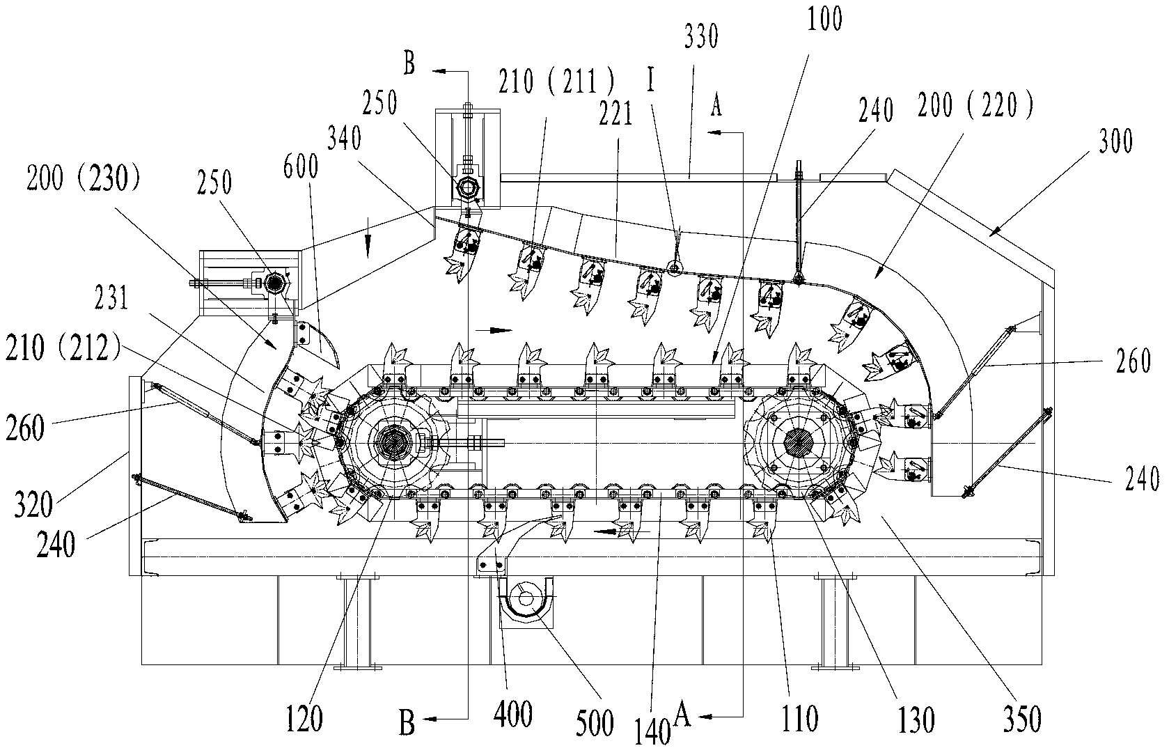 Bag breaking machine and bag breaking method