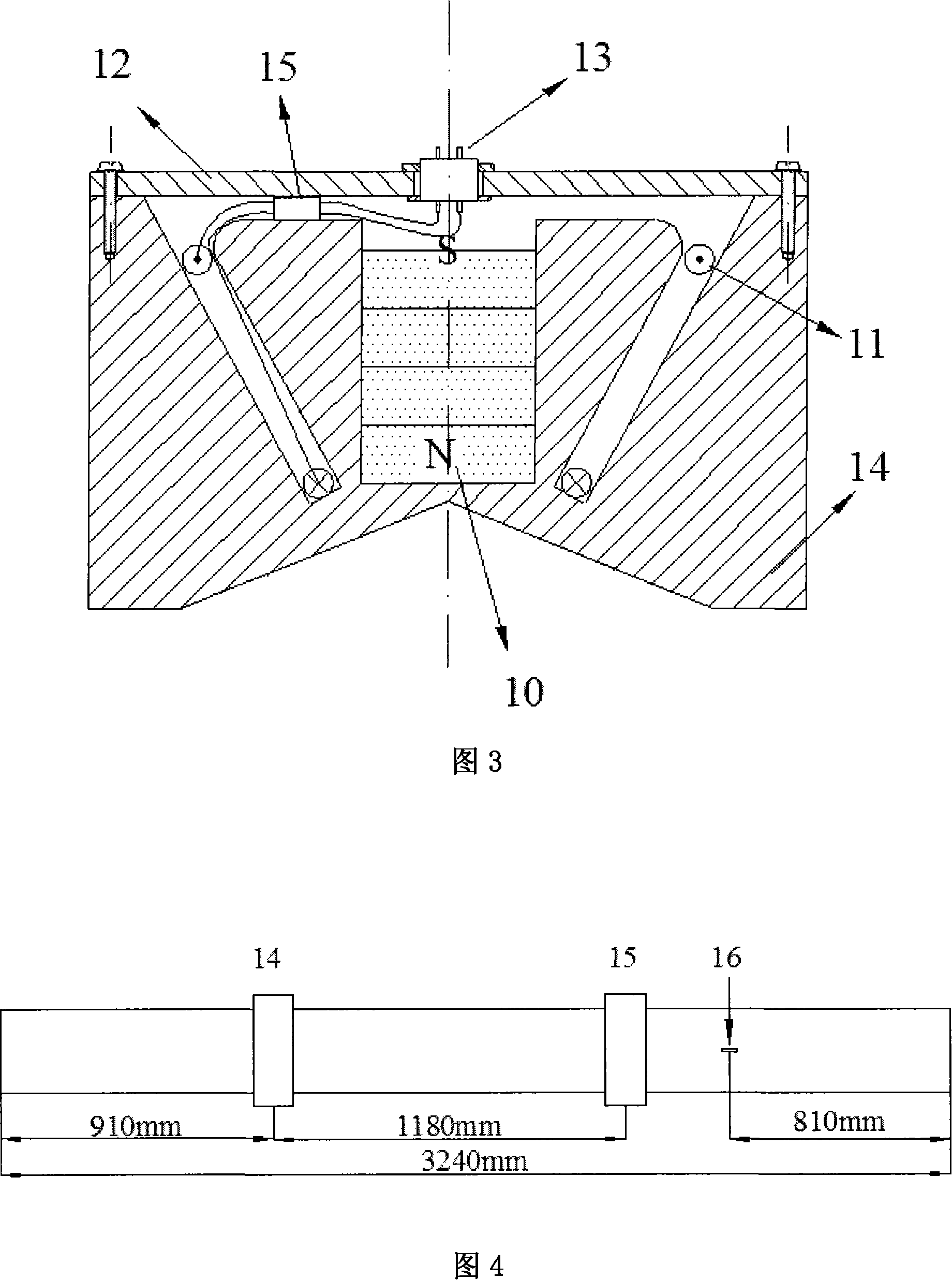 Device detecting magnetic conduction component defect based on magnetic striction torsion wave