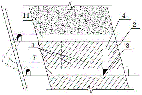 Sectional filling mining method without pull slot