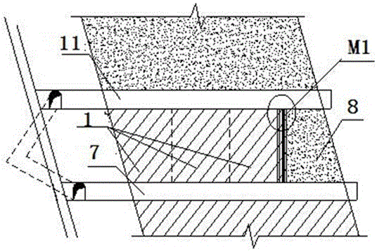 Sectional filling mining method without pull slot