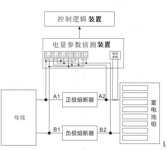 Main fuse fusing and open-circuit detection method and apparatus for storage battery pack