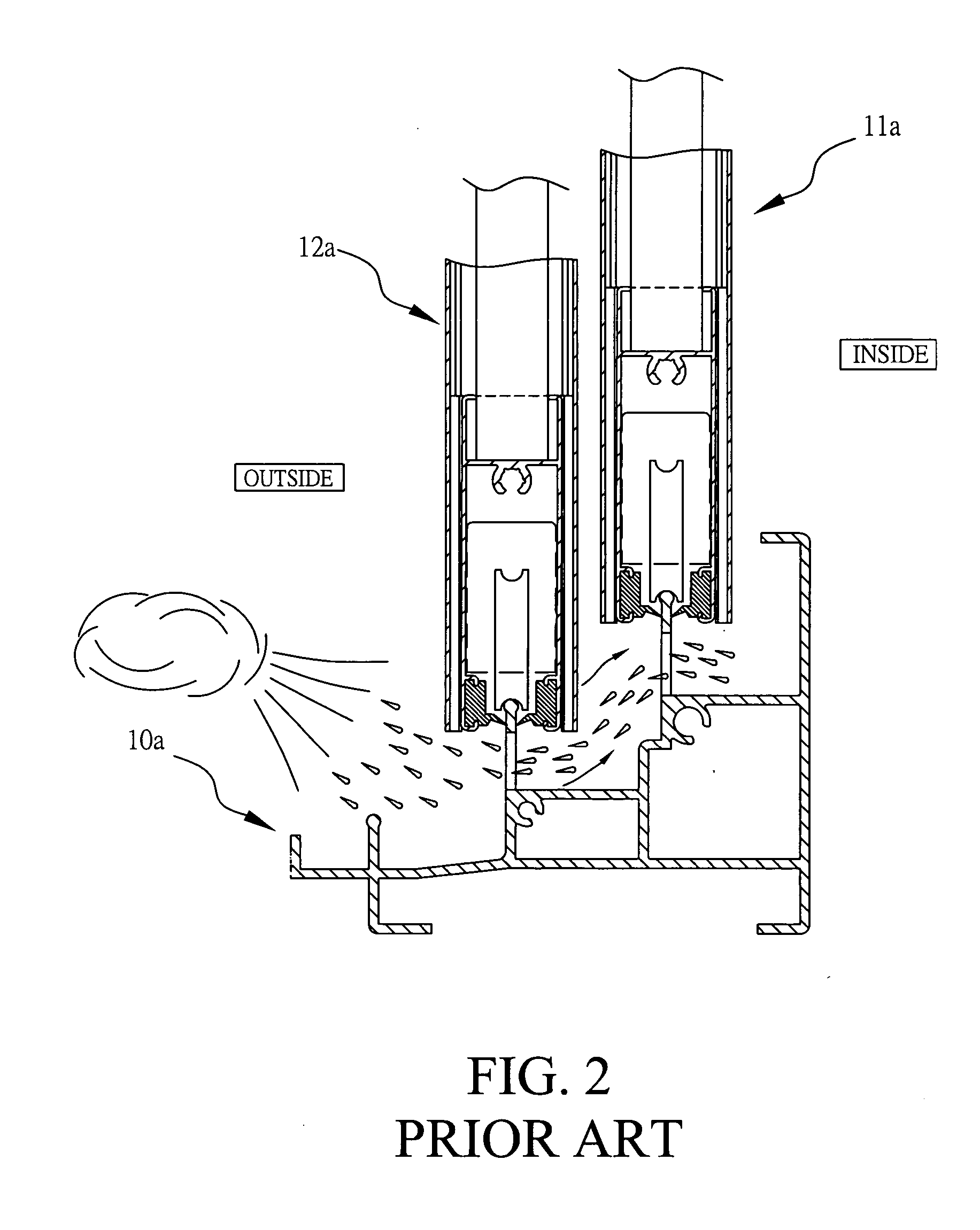 Wind and rain preventing device for aluminum doors and windows