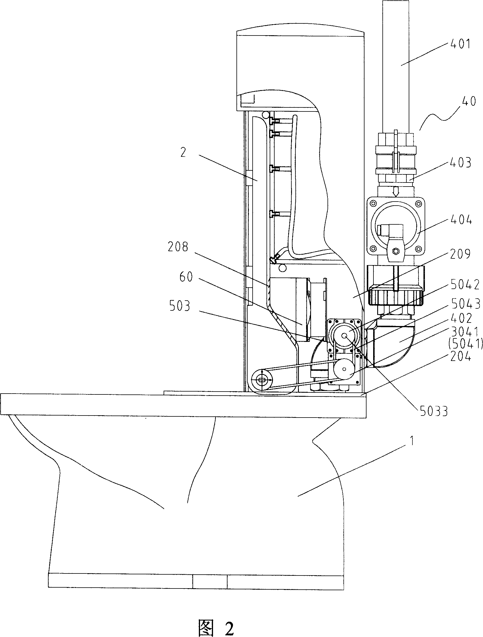 Flushing and seat sterilization device on toilet