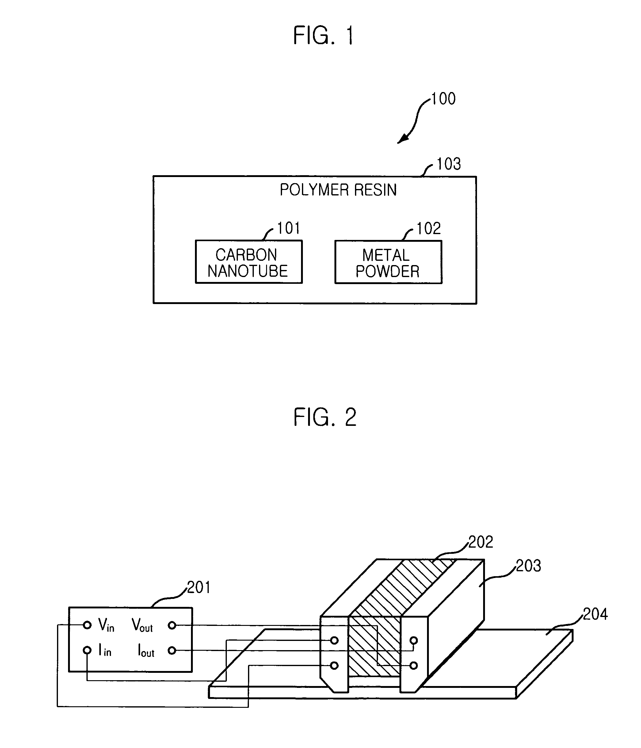 Electromagnetic shielding material having carbon nanotube and metal as electrical conductor