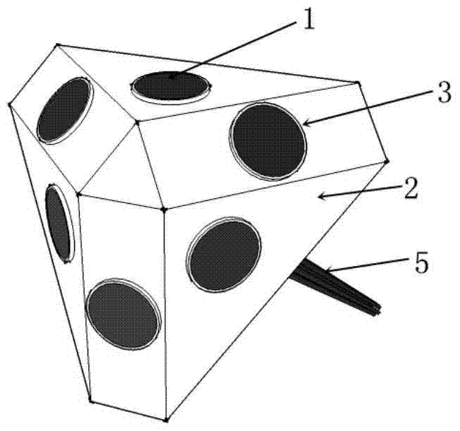 Device and test method for testing three-dimensional stress state inside soil