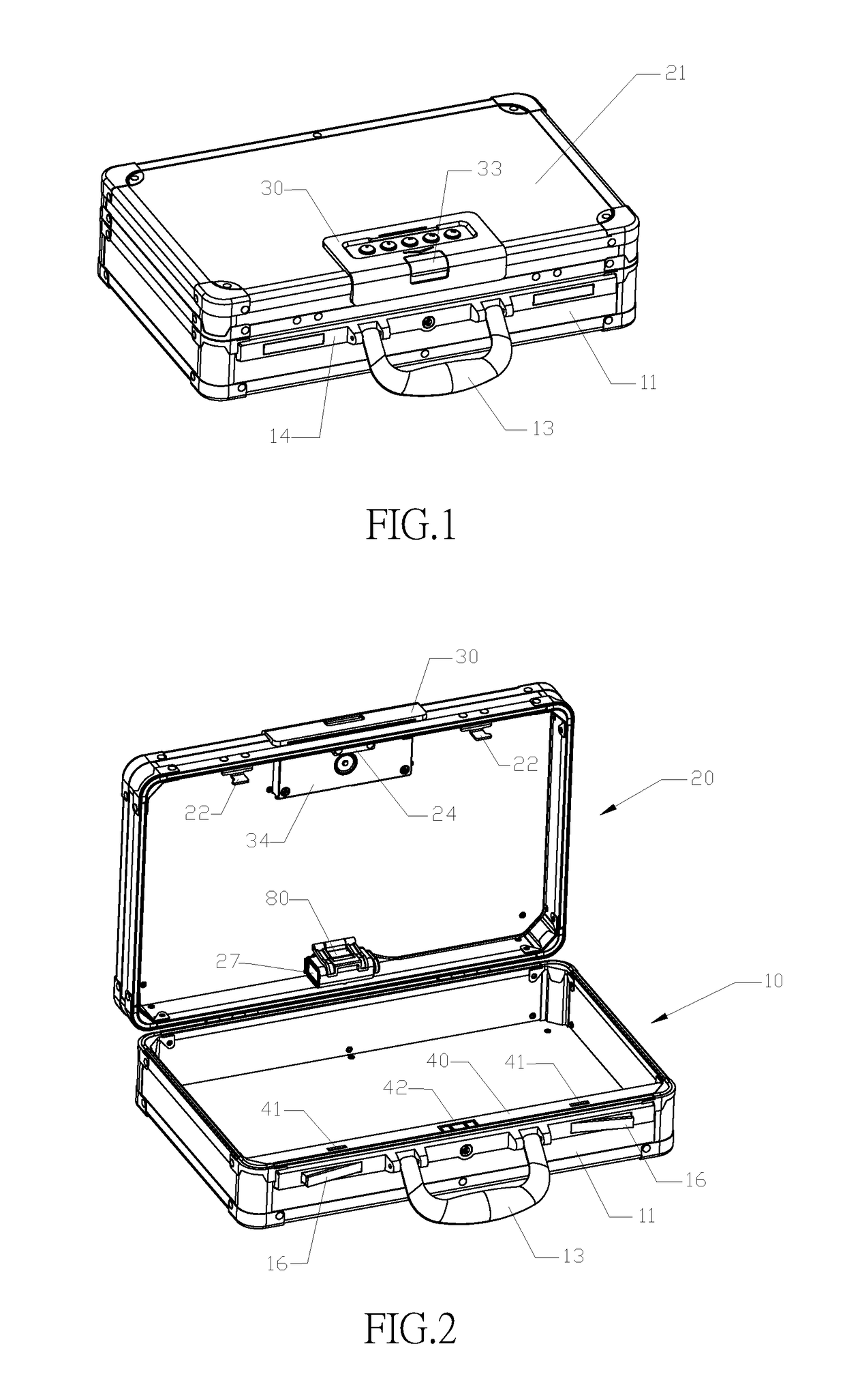 Portable suitcase with electronic combination locking device