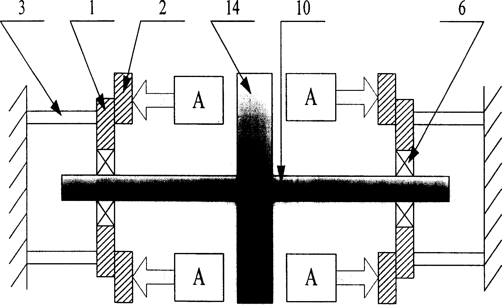 Method and device for suppression of vibration of rotor system with elastic support