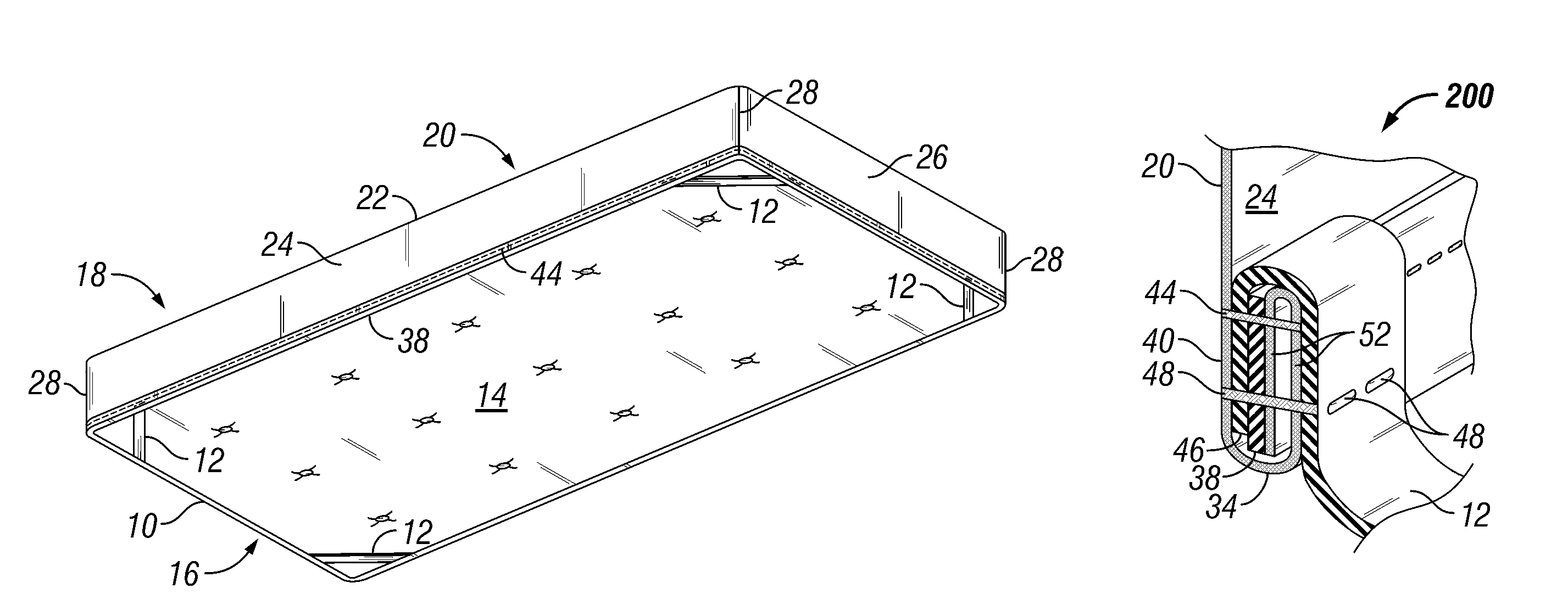 Fitted covering having diagonal elastic bands