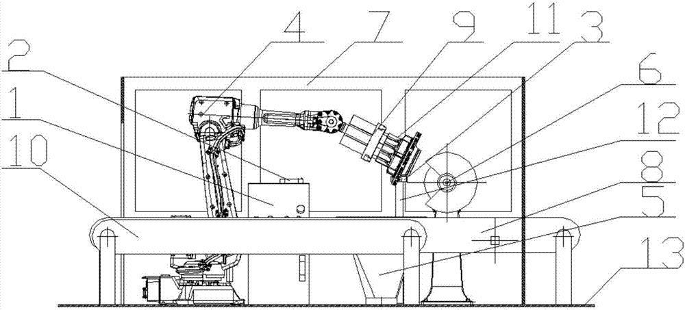 Car casting and forging piece trimming automatic polishing system and process based on on-line measurement