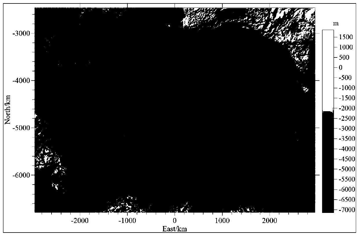 Variable density-based crust thickness gravity inversion method