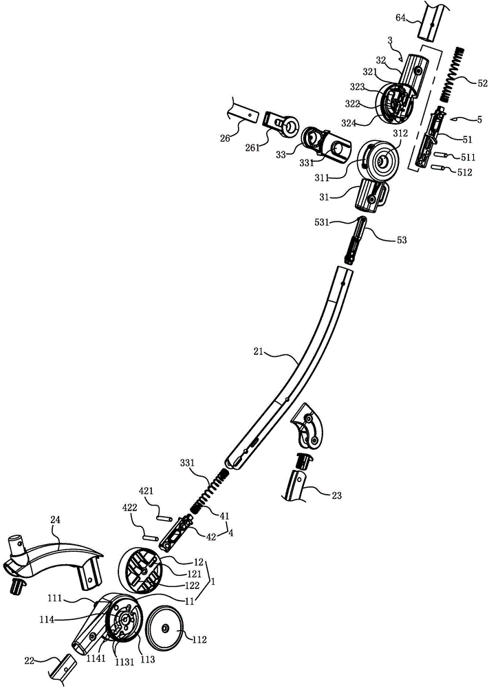 Baby carriage frame with linked folding function