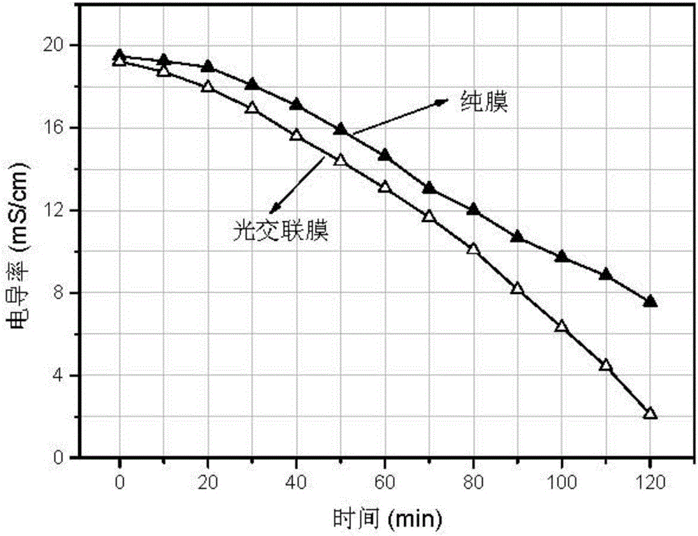 Preparation method of photo-crosslinked sulphonated polysulfone ion exchange membrane