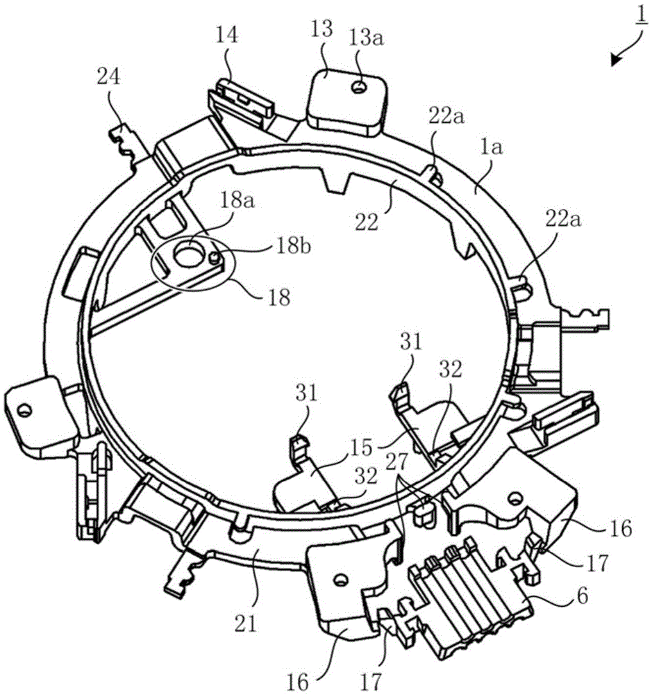 Molded stator, molded electric motor, and air conditioner