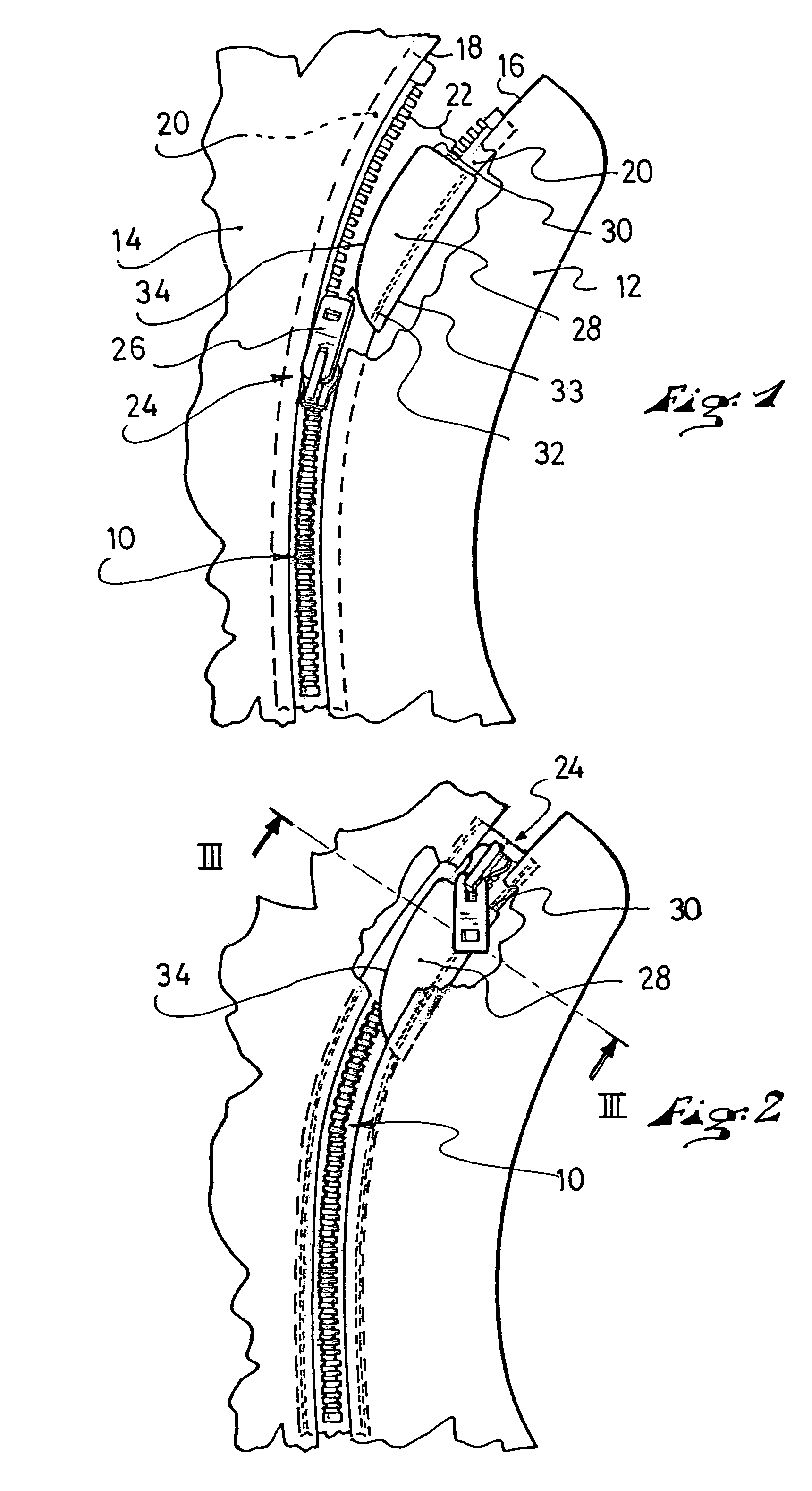 Slide fastener with blocking of the slider