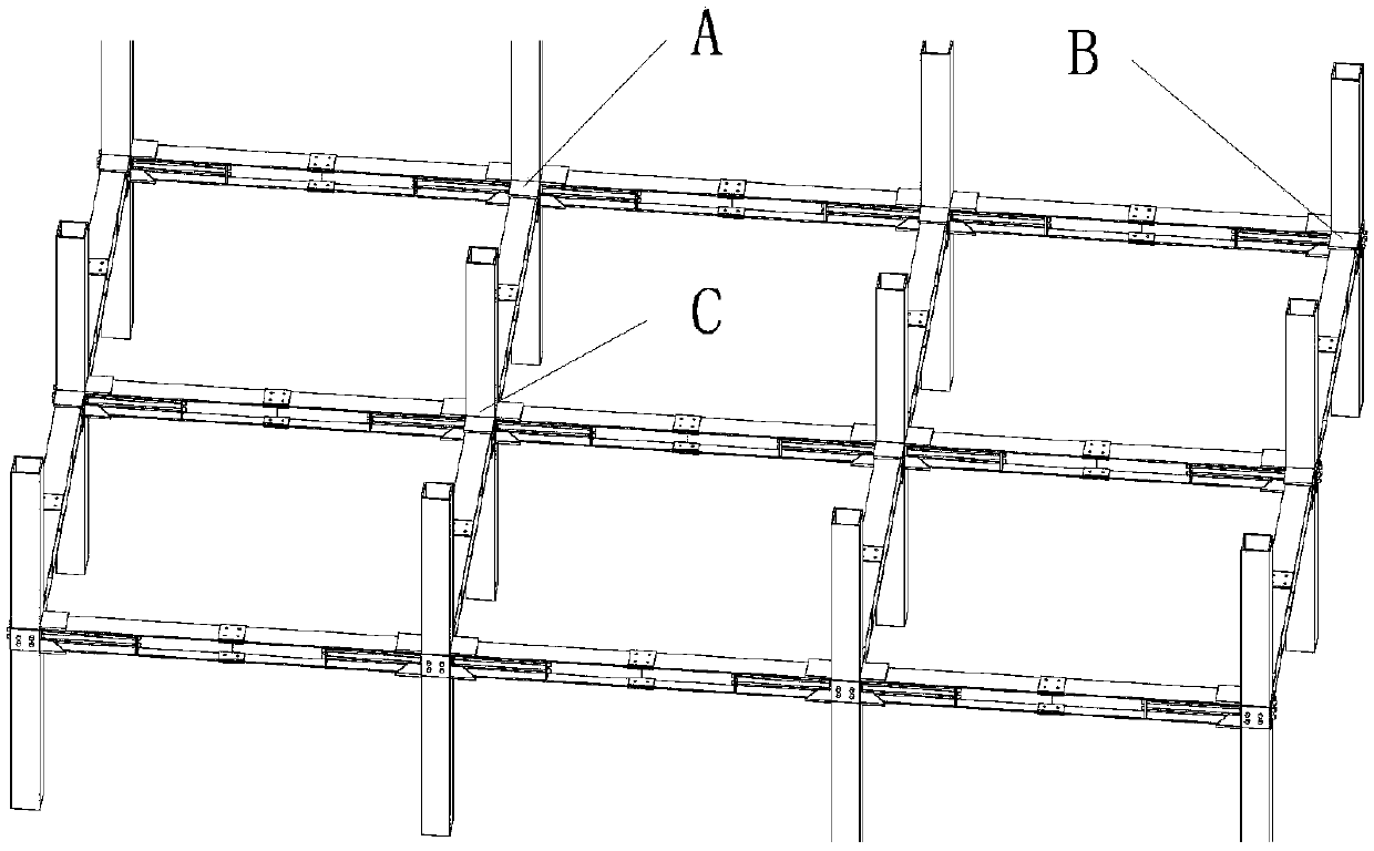 A multi-high-rise assembled modular self-resetting steel structure square tube column frame system