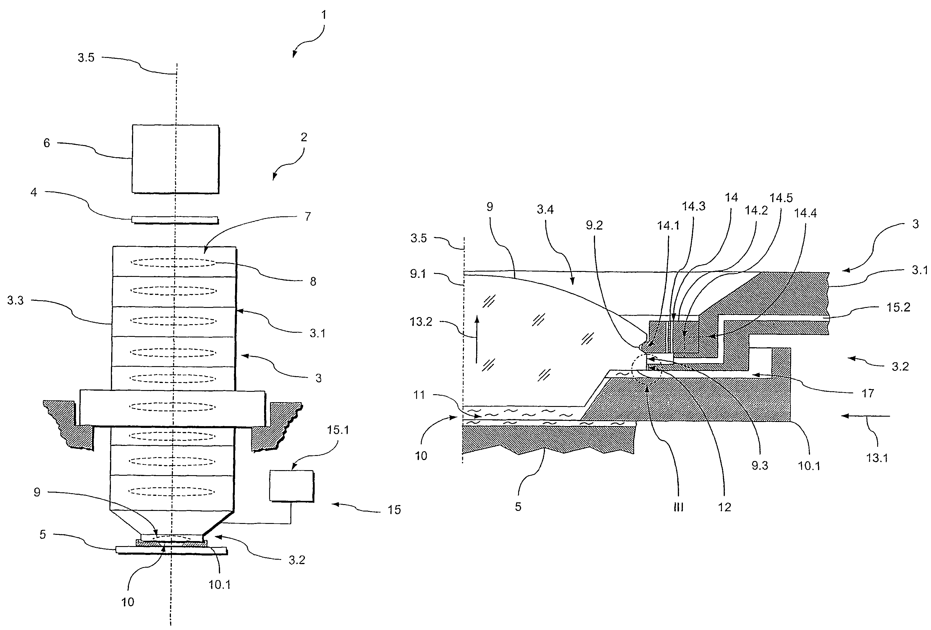 Optical element unit for exposure processes