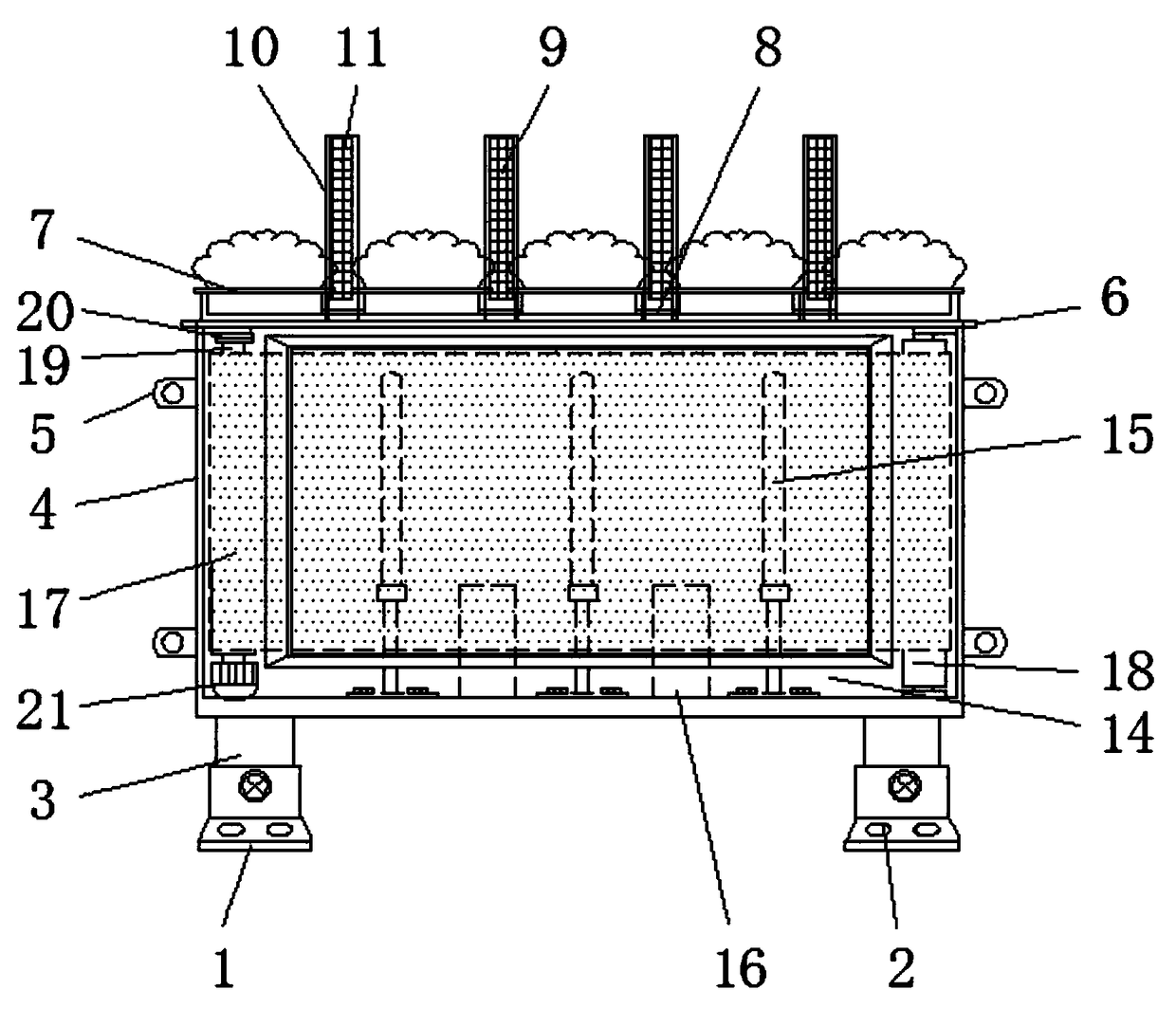 Road flowerpot type isolation device with publicity effect for civic building