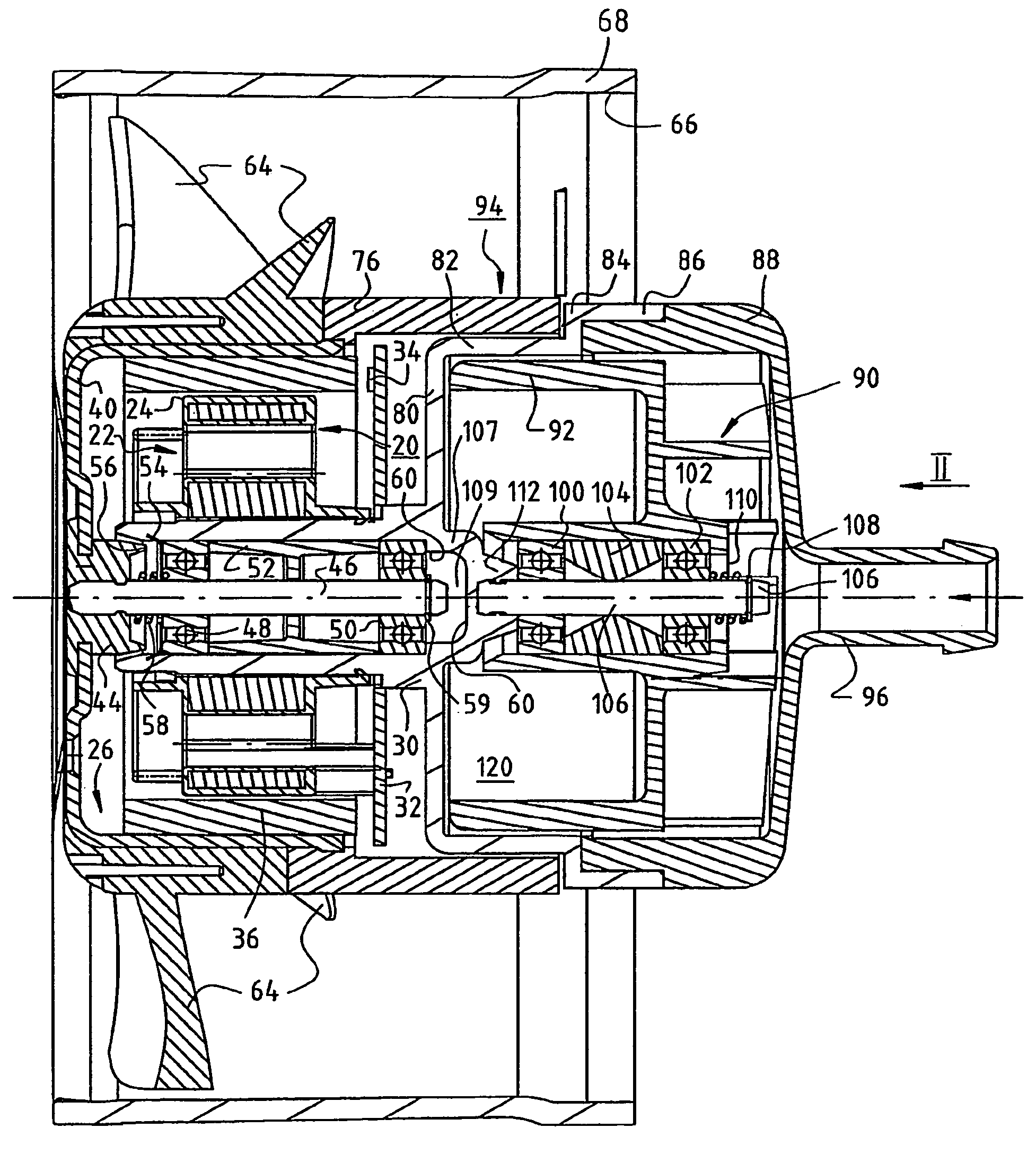 Arrangement with an electronically commutated external rotor motor