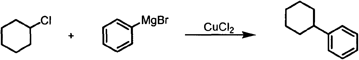 Cross-coupling method of alkyl chloride and phenyl magnesium bromide