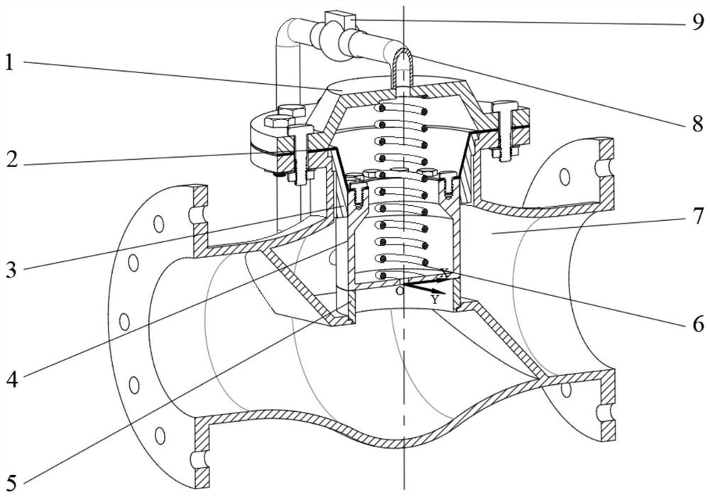 Piston type valve core bottom surface trepanning optimization method capable of overcoming unbalanced moment