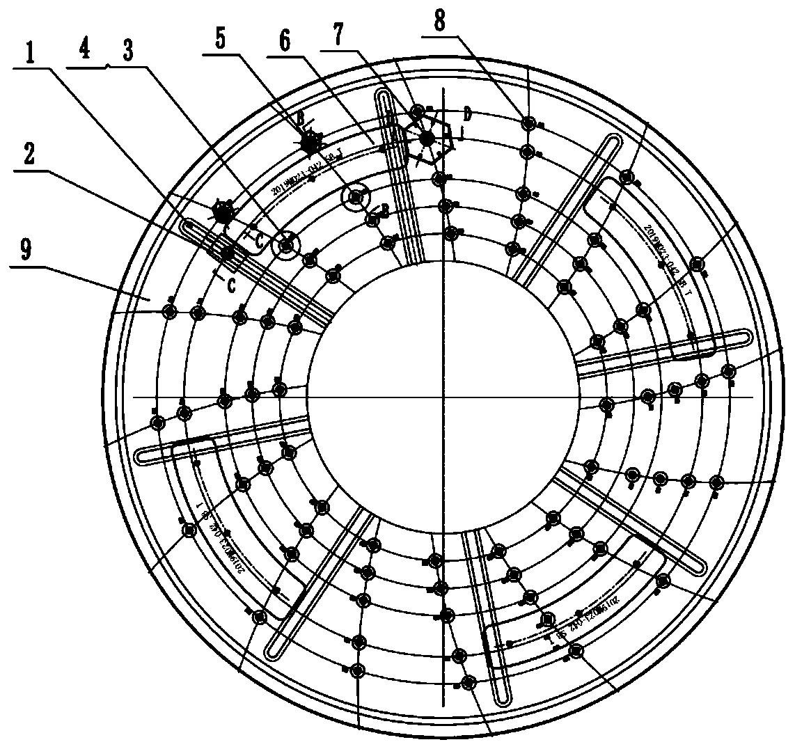 Tire mold movable type block machining tool