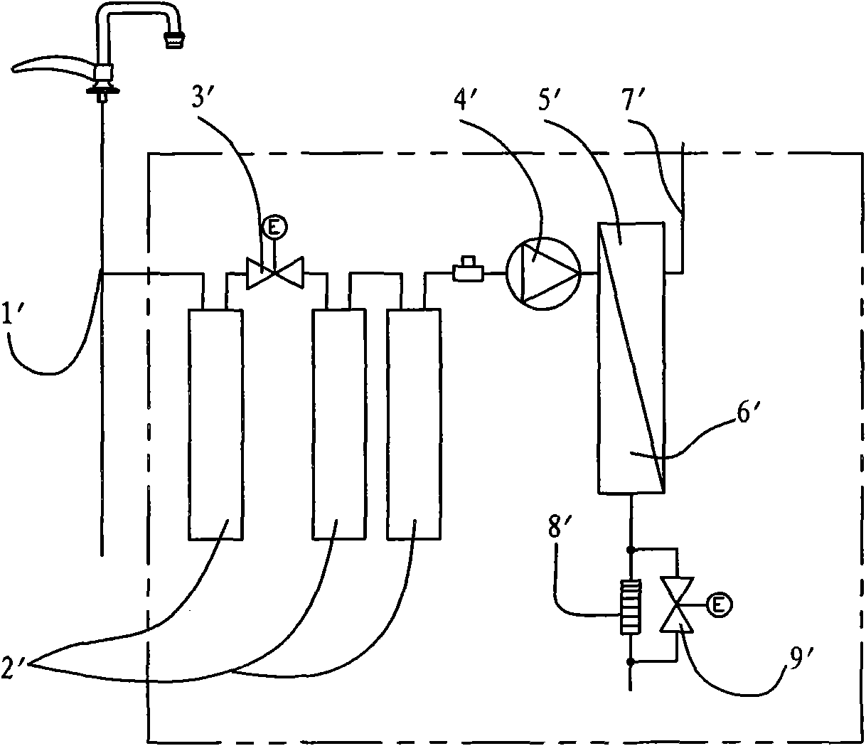 Water-free reverse osmosis water purifying machine