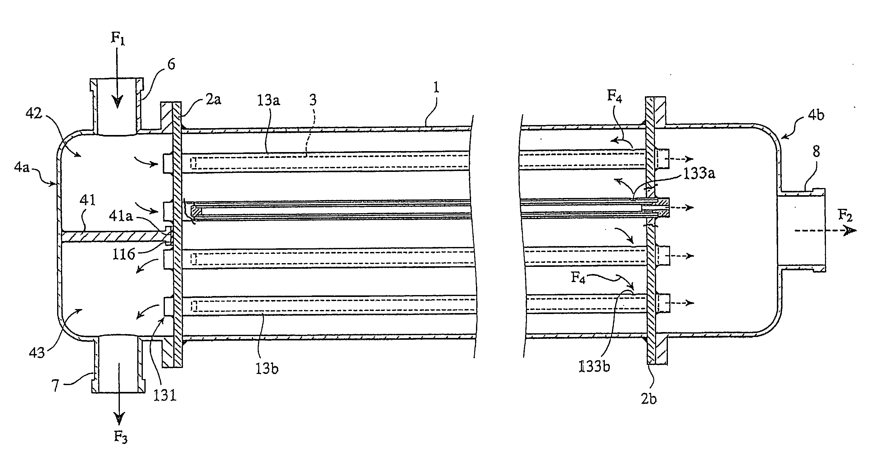 Multi-tube separation membrane module